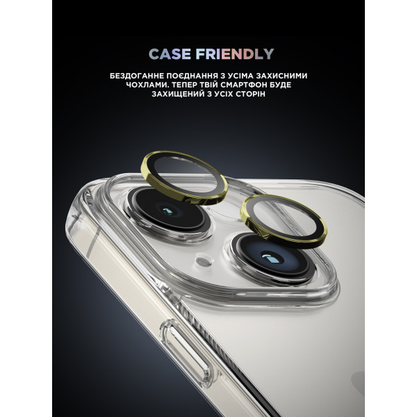 Фото - Защитное стекло для смартфона Armorstandart для камеры Supreme Black Icon for iPhone 15/15 Plus Yellow (ARM76587)