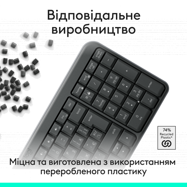 Фото - Клавиатура беспроводная Logitech K250 Wireless Keyboard Graphite UKR (920-013822)