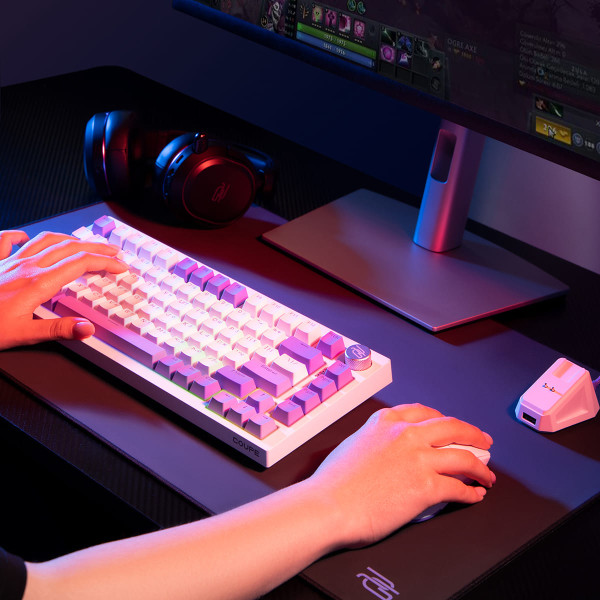 Фото - Клавиатура беспроводная игровая Proove Gaming Coupe (Ukraine Layout) white/purple (WKCP00022404)