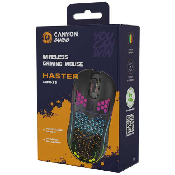 Фото - Мышь беспроводная игровая Canyon Haster GMW-18 Gaming Black (CND-SGMW18)