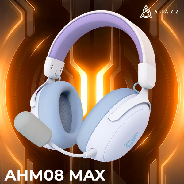 Фото - Гарнитура беспроводная игровая Ajazz AHM08 MAX 3-Mode White (AHM08-MAX-PWB)