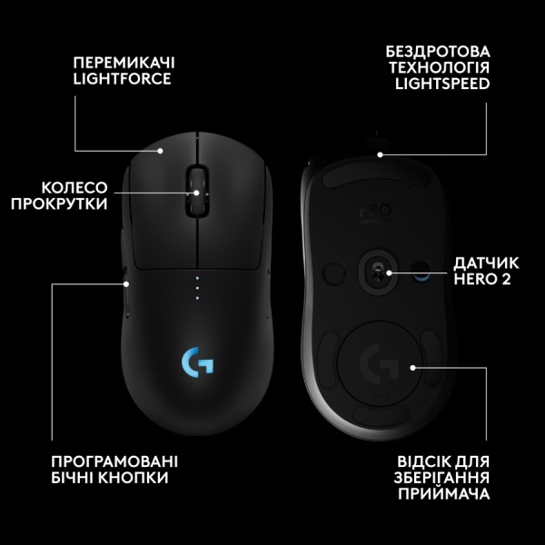 Фото - Уценка - Мышь беспроводная игровая Logitech G PRO 2 LightSpeed Wireless Gaming Mouse Black (910-007295)