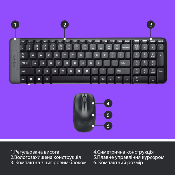 Фото - Клавиатура и мышь Logitech Wireless Combo MK220 (920-003169)