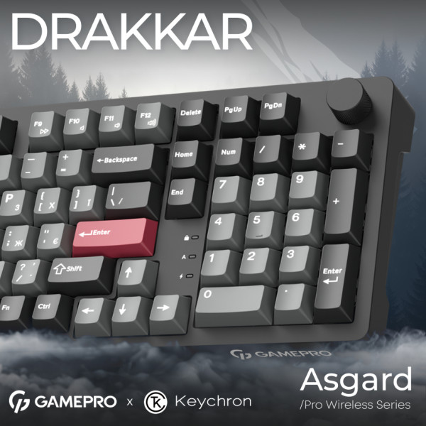 Фото - Клавиатура беспроводная игровая GamePro Asgard Drakkar Keychron Super Black (MK305BK)