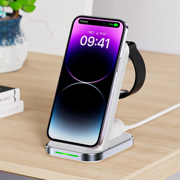 Фото - Беспроводное зарядное устройство AceFast Wireless QI 3in1 15W E15 (6974316281986)