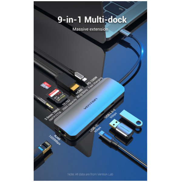 Фото - Хаб USB Vention USB3.1 Type-C - HDMI/USB-C/USB (TOMHB)