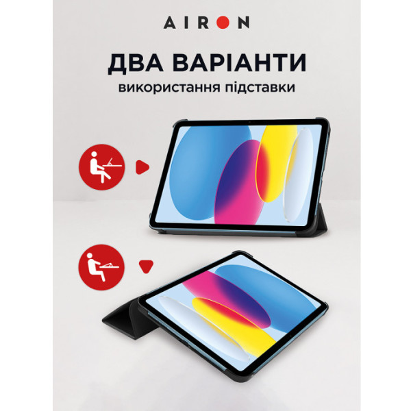 Фото - Чехол для планшета AIRON Premium for iPad 11 (A16) 2025/10.9 2022, 2024 с защитной пленкой и салфеткой Black (12302)