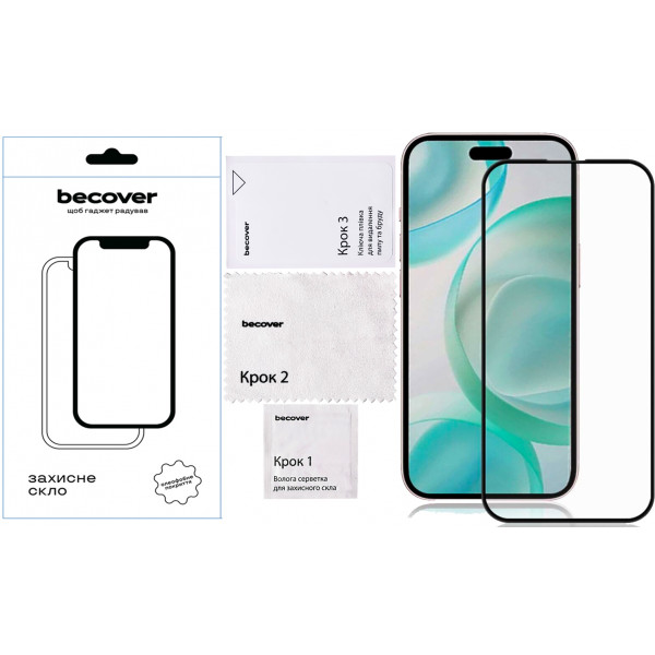 Фото - Защитное стекло для смартфона BeCover Apple iPhone 16 Pro Black (712124)