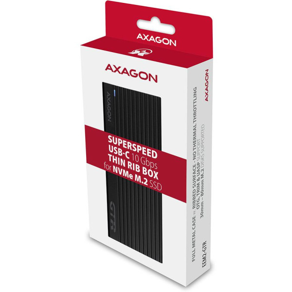 Фото - Внешний карман AXAGON SuperSpeed+ USB-C - NVMe M.2 THIN RIB box (EEM2-GTR)
