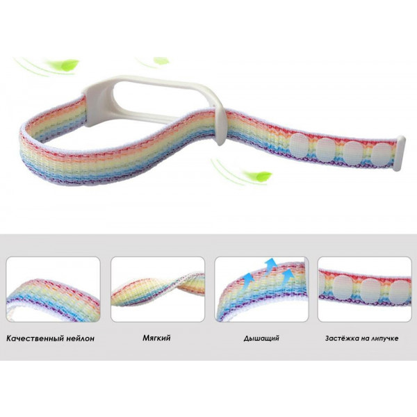 Фото - Ремешок для фитнес-браслета BeCover Nylon Style for Xiaomi Mi Smart Band 5 Gray/Black (705423)