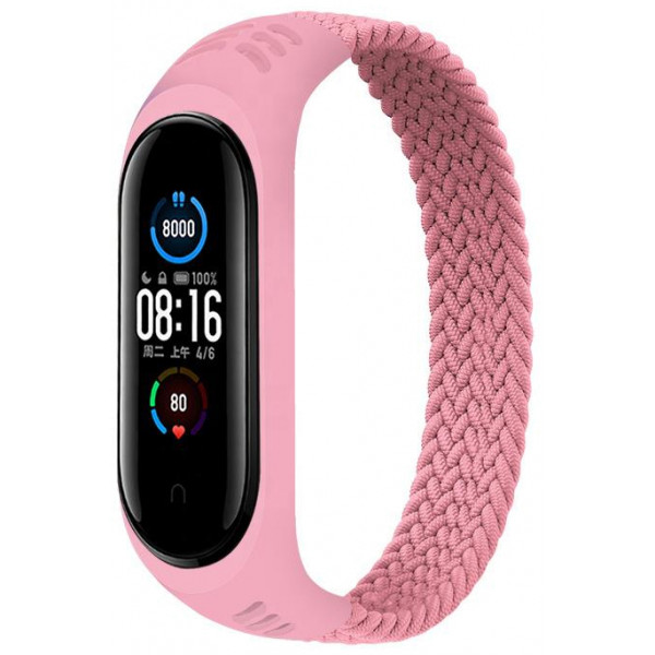 Фото - Ремешок для фитнес-браслета BeCover Elastic Nylon Style for Xiaomi Mi Smart Band 5/Mi Smart Band 6 Size S Pink (706141)