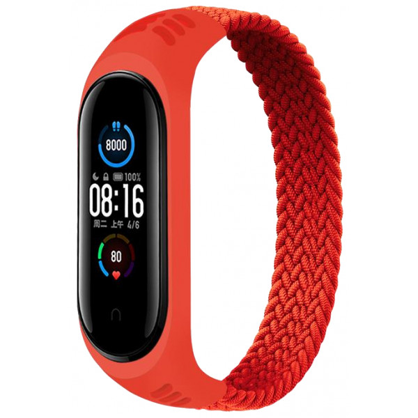 Фото - Ремешок для фитнес-браслета BeCover Elastic Nylon Style for Xiaomi Mi Smart Band 5/Mi Smart Band 6 Size S Red (706144)