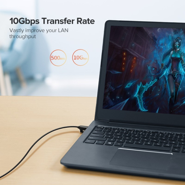 Фото - Кабель патч-корд UGREEN NW122 CAT 6A Pure Copper Ethernet Cable OD2.8 5m Black (70654)