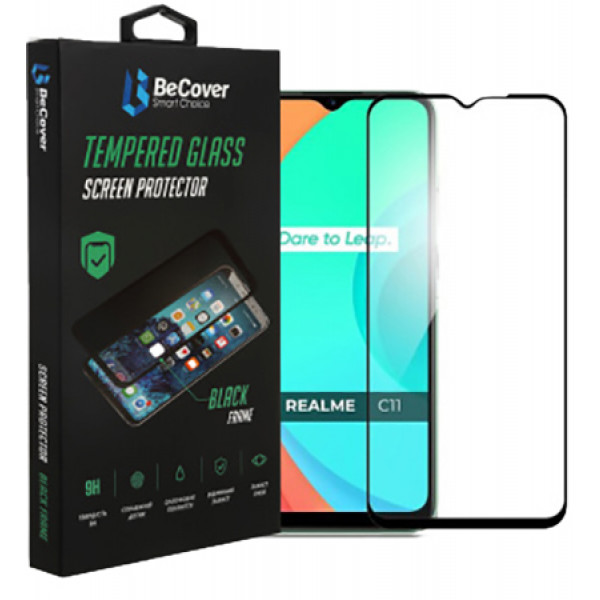 Фото - Защитное стекло для смартфона BeCover for Realme C11 2021 Black (708153)