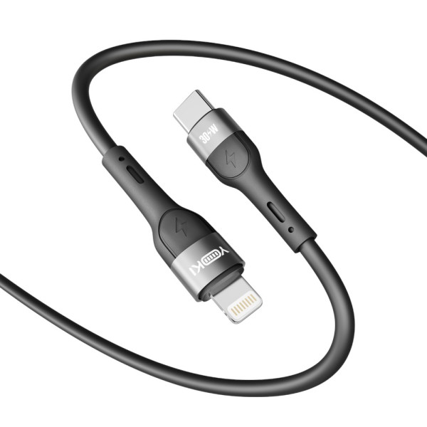 Фото - Кабель синхронизации данных YOKI EXTRA Type-C to Lightning 30W 2m Black (YK-EX11)