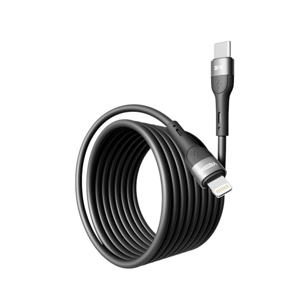 Фото - Кабель синхронизации данных YOKI EXTRA Type-C to Lightning 30W 2m Black (YK-EX11)