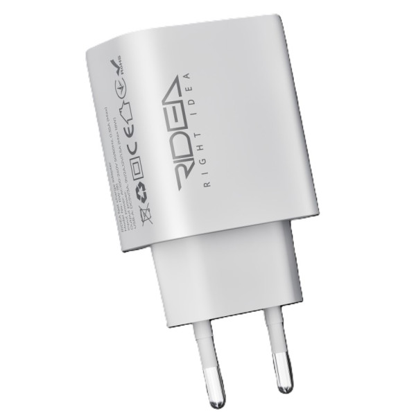 Фото - Сетевое зарядное устройство Ridea Rapid 1USB QC 18W+Micro White (RW-18123)