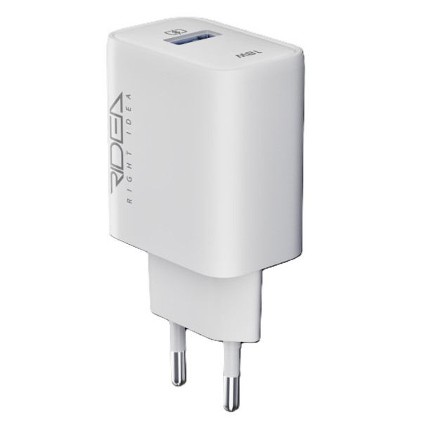 Фото - Сетевое зарядное устройство Ridea Rapid 1USB QC 18W+Micro White (RW-18123)