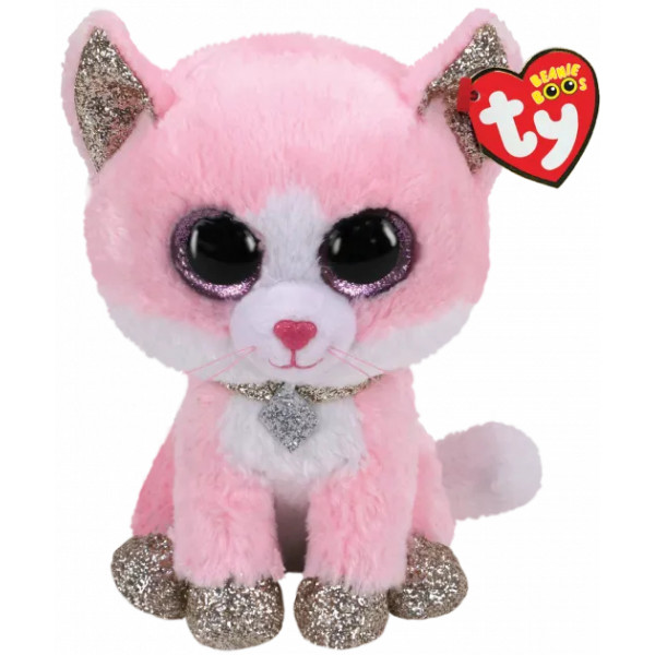 Фото - Мягкая игрушка глазастик TY Beanie Boo's Розовый котенок "FIONA" 15см  (36366 )