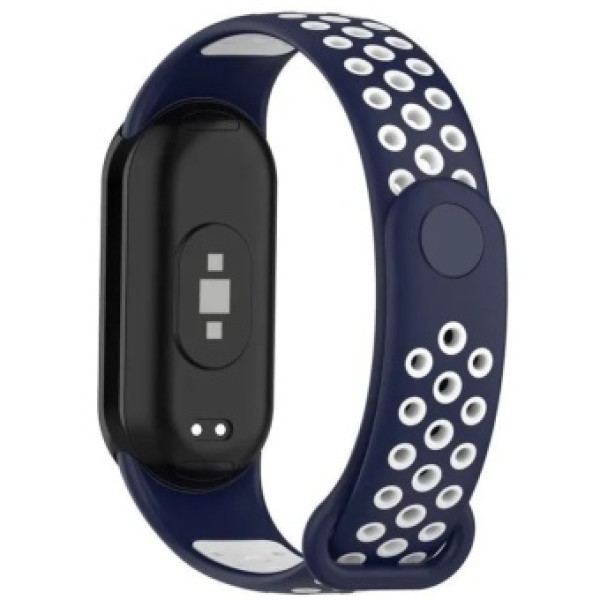 Фото - Ремешок для фитнес-браслета BeCover Vents Style for Xiaomi Mi Smart Band 10 Blue-White (713632)