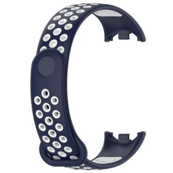 Фото - Ремешок для фитнес-браслета BeCover Vents Style for Xiaomi Mi Smart Band 10 Blue-White (713632)