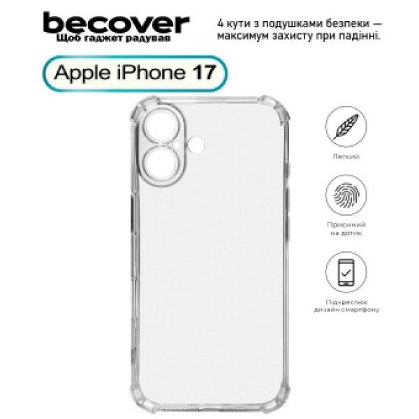 Фото - Чехол для смартфона BeCover Anti-Shock for Apple iPhone 17 Clear (713793)