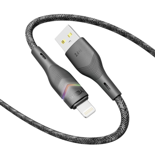 Фото - Кабель синхронизации данных YOKI RGB Lightning 2.4A 1.2m Black (YK-RG24)