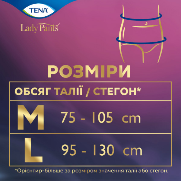 Фото - Одноразовые подгузники-трусики Tena урологические для женщин Slim Pants Plus L бежевые 8 шт (7322540920796)