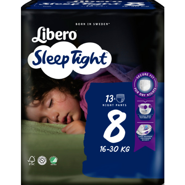 Фото - Одноразовые подгузники-трусики Libero Sleep Tight 8 (16-30 кг) 13 шт. (7322541193854)