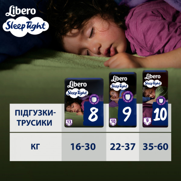 Фото - Одноразовые подгузники-трусики Libero Sleep Tight 8 (16-30 кг) 13 шт. (7322541193854)