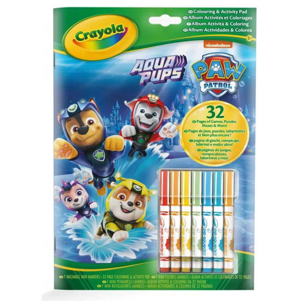 Фото - Раскраски Crayola Paw Patrol 32 стр. и 7 фломастеров (04-6918G)