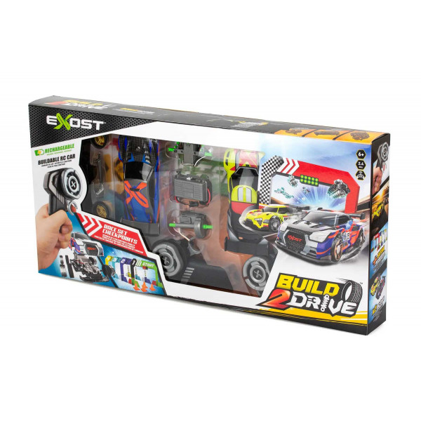 Фото - Набор машинок на радиоуправлении Exost ''BUILD 2 DRIVE'' DUO PACK RACE SET желтая и синяя (20705)