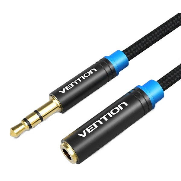Фото - Кабель 3.5 мм - 3.5 мм Vention Audio 3.5 mm M - 3.5 mm F 2 m Black (VAB-B06-B200-M)