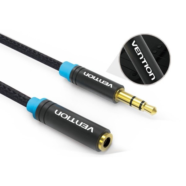 Фото - Кабель 3.5 мм - 3.5 мм Vention Audio 3.5 mm M - 3.5 mm F 2 m Black (VAB-B06-B200-M)