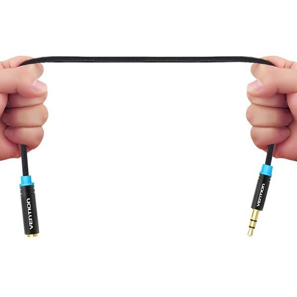 Фото - Кабель 3.5 мм - 3.5 мм Vention Audio 3.5 mm M - 3.5 mm F 2 m Black (VAB-B06-B200-M)