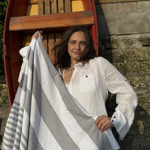 Фото - Полотенце пляжное Lelit Махровый Серый 100х190 см (1200532)