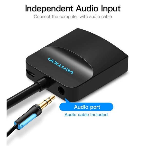 Фото - Переходник Vention VGA-HDMI 0.2 m(ACNBB)