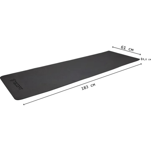 Фото - Коврик для йоги и фитнеса TECOFIT TPE 183x 61 x 0.6 см Black (TOP18074471/1)