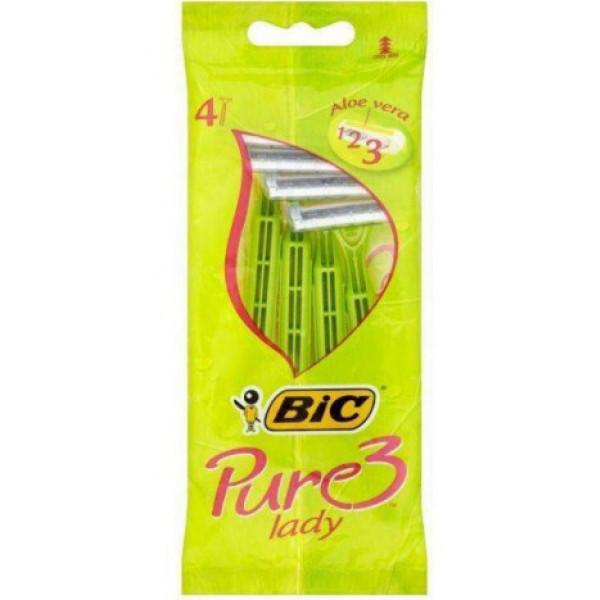 Фото - Станок женский одноразовый BIC Pure 3 Lady 4 шт. (3086126726984)