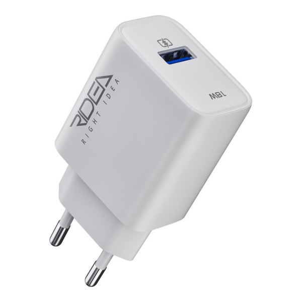 Фото - Сетевое зарядное устройство Ridea Rapid 1USB QC 18W+Type-C White (RW-18121)
