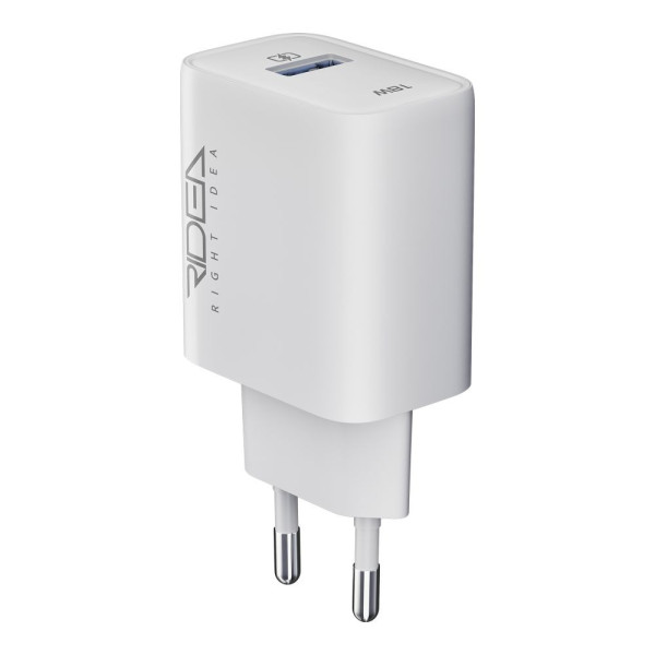 Фото - Сетевое зарядное устройство Ridea Rapid 1USB QC 18W+Type-C White (RW-18121)