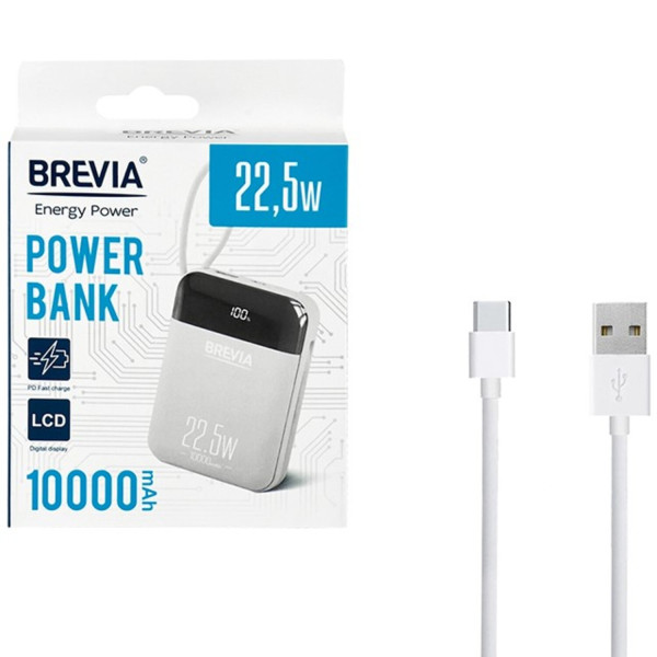 Фото - Батарея мобильная Brevia 10000mAh 22.5W Type-C + Lightning Cable (45122)