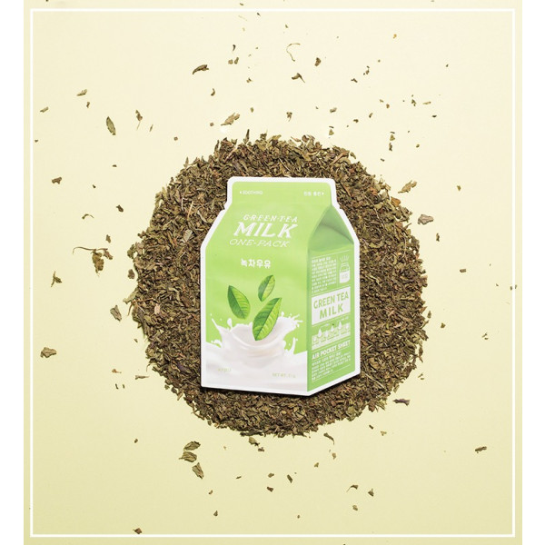 Фото - Маска для лица A'pieu Milk One-Pack с экстрактом зеленого чая 21 мл (8806185780278)