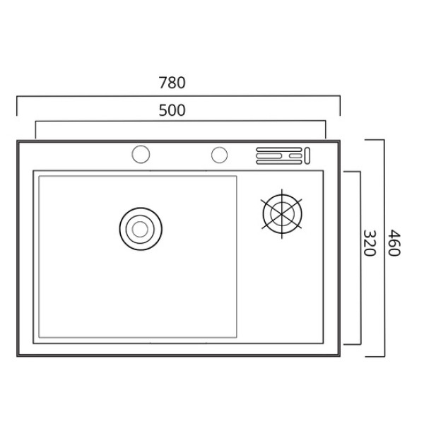 Фото - Мойка кухонная+смеситель+дозатор VALESO PVD 78х46 черная Handmade + колландер