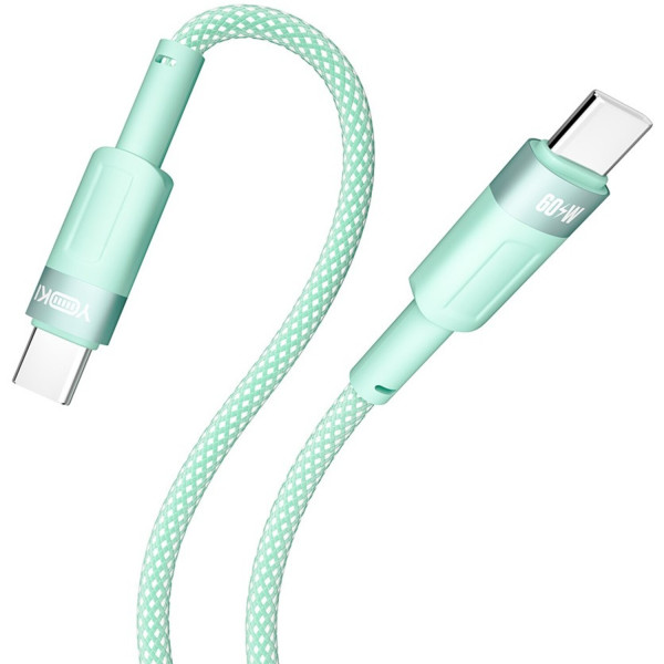 Фото - Кабель синхронизации данных YOKI STYLE Type-C to Type-C 60W 1.2m Green (YK-ST41)