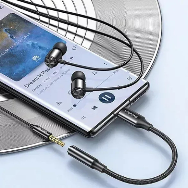 Фото - Переходник Usams US-SJ599 AU16 USB Type-C - 3.5DC (SJ599YPTC01)