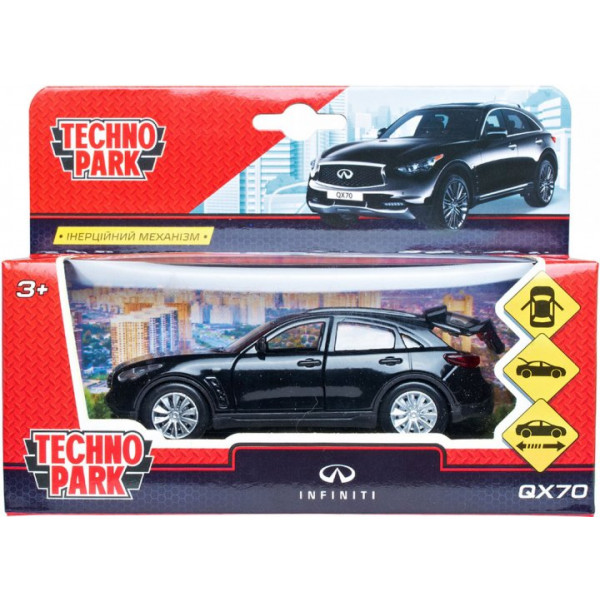 Фото - Коллекционная машинка 1:32 Technopark INFINITI QX70 (черный, 1:32) (QX70-BK)