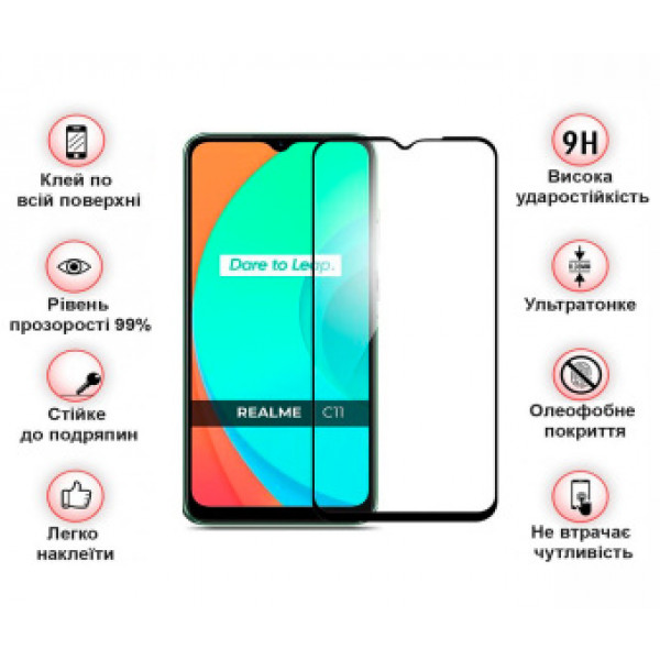 Фото - Защитное стекло для смартфона BeCover for Realme C11 2021 Black (708153)