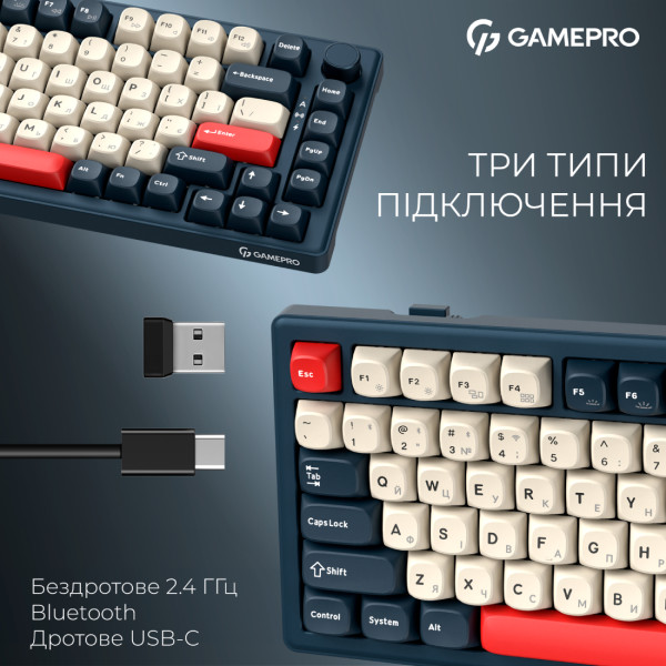 Фото - Клавиатура беспроводная игровая GamePro Asgard Yord Keychron Super Blue (MK266BL)