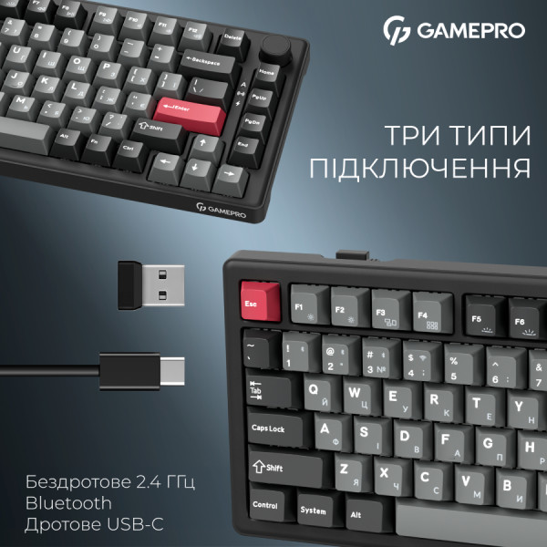 Фото - Клавиатура беспроводная игровая GamePro Asgard Yord Keychron Super Black (MK266BK)